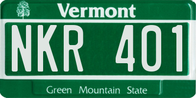 VT license plate NKR401