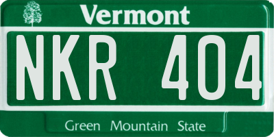 VT license plate NKR404