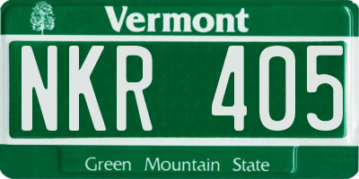 VT license plate NKR405