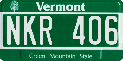 VT license plate NKR406