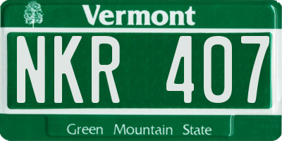 VT license plate NKR407