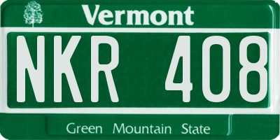 VT license plate NKR408