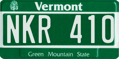 VT license plate NKR410