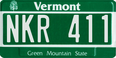 VT license plate NKR411