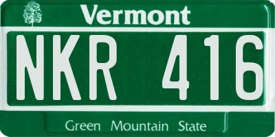VT license plate NKR416