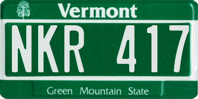 VT license plate NKR417