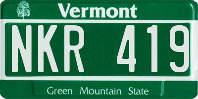 VT license plate NKR419