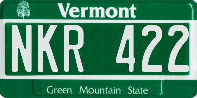 VT license plate NKR422