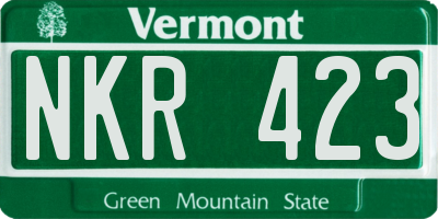 VT license plate NKR423