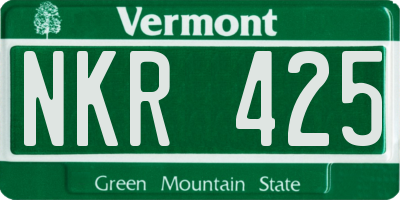 VT license plate NKR425