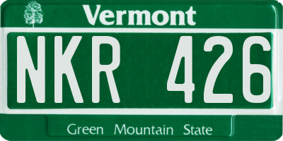 VT license plate NKR426