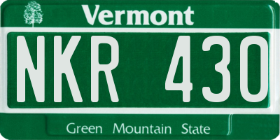 VT license plate NKR430