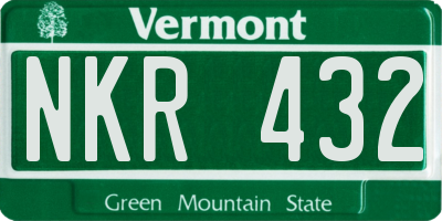 VT license plate NKR432