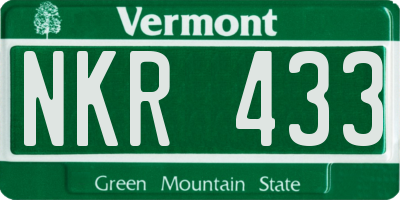 VT license plate NKR433