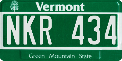 VT license plate NKR434