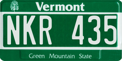 VT license plate NKR435