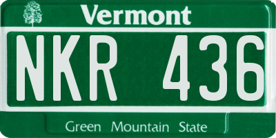VT license plate NKR436