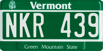 VT license plate NKR439
