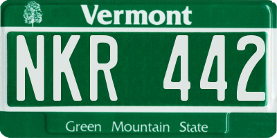 VT license plate NKR442