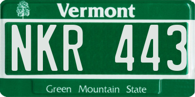 VT license plate NKR443