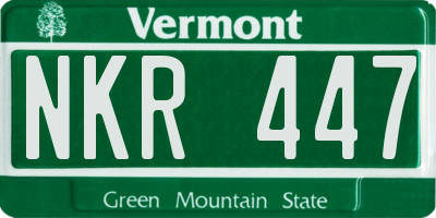 VT license plate NKR447