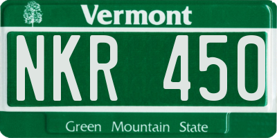 VT license plate NKR450