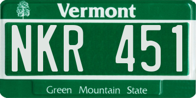 VT license plate NKR451