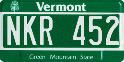 VT license plate NKR452