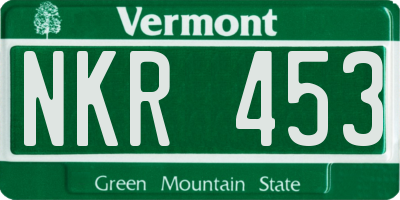 VT license plate NKR453