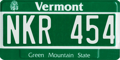 VT license plate NKR454