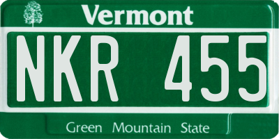VT license plate NKR455