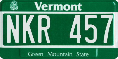 VT license plate NKR457