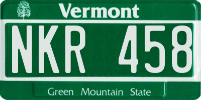 VT license plate NKR458