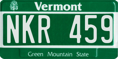 VT license plate NKR459