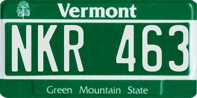 VT license plate NKR463