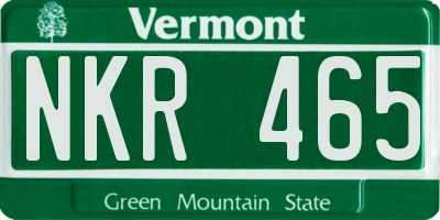 VT license plate NKR465
