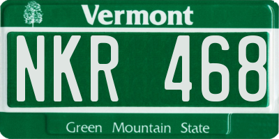 VT license plate NKR468