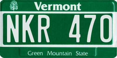 VT license plate NKR470