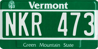 VT license plate NKR473