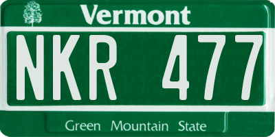 VT license plate NKR477