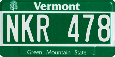 VT license plate NKR478
