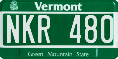 VT license plate NKR480