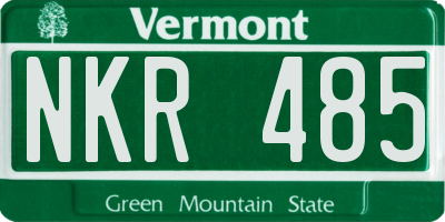 VT license plate NKR485