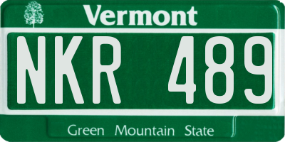 VT license plate NKR489