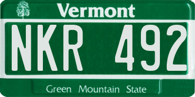 VT license plate NKR492
