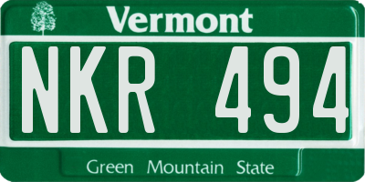 VT license plate NKR494