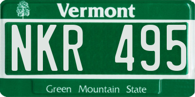 VT license plate NKR495