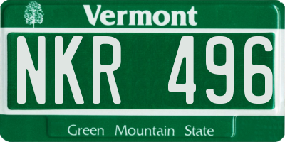 VT license plate NKR496