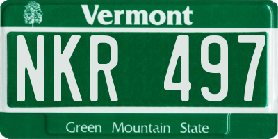 VT license plate NKR497