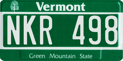 VT license plate NKR498